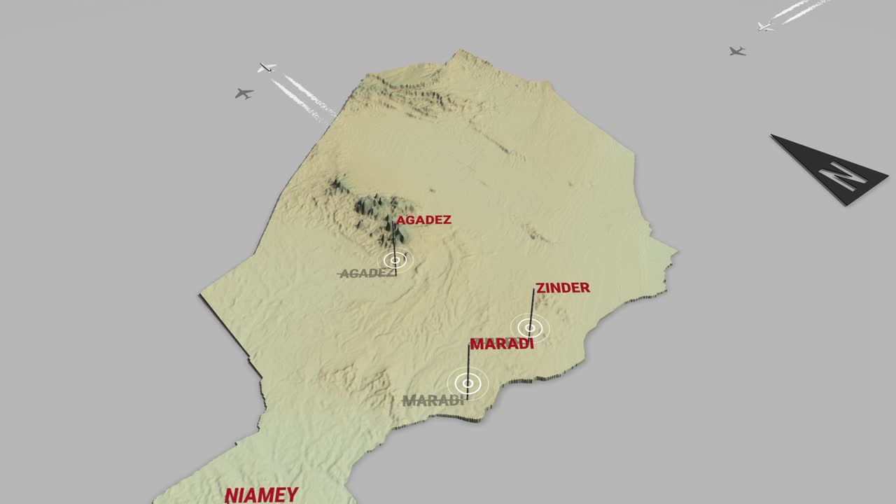 3d 지형 지도 니제르