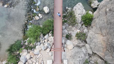 waterfall bridge aerial view