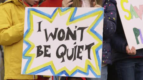 i won't be quiet protest sign