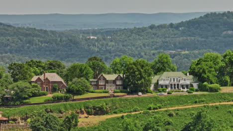 birmingham alabama aerial v31 cinematic drone fly around redmont park historic district residential neighborhood, capturing hillside homes on crest road south - shot with mavic 3 cine - may 2022