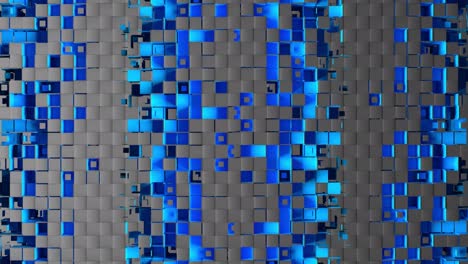 tiras abstractas de celdas de mosaico cuadradas en fondo de carbono