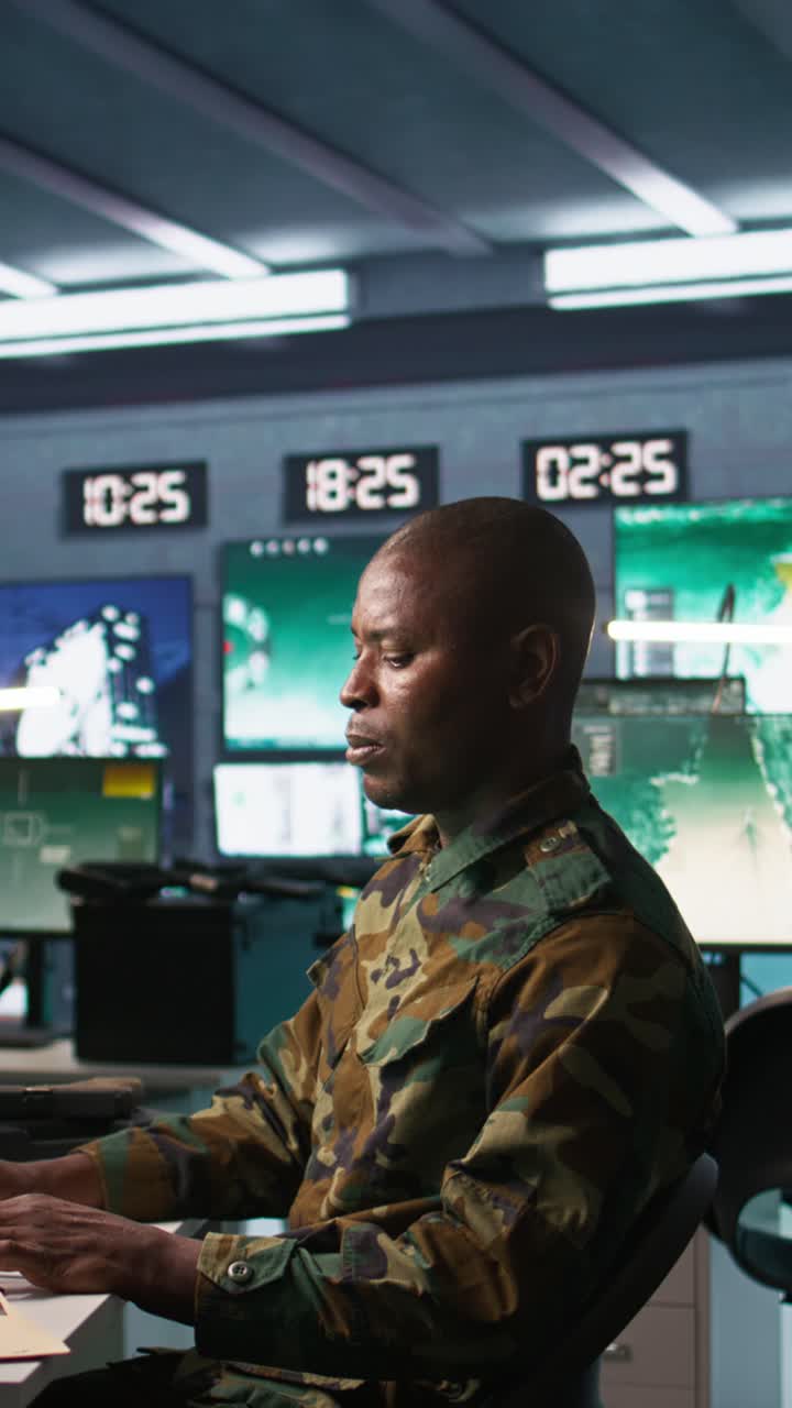 Vertical video Army professional employing AI tech to improve military combat systems