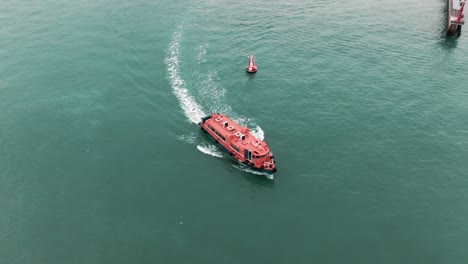 footage of drone flying over the water