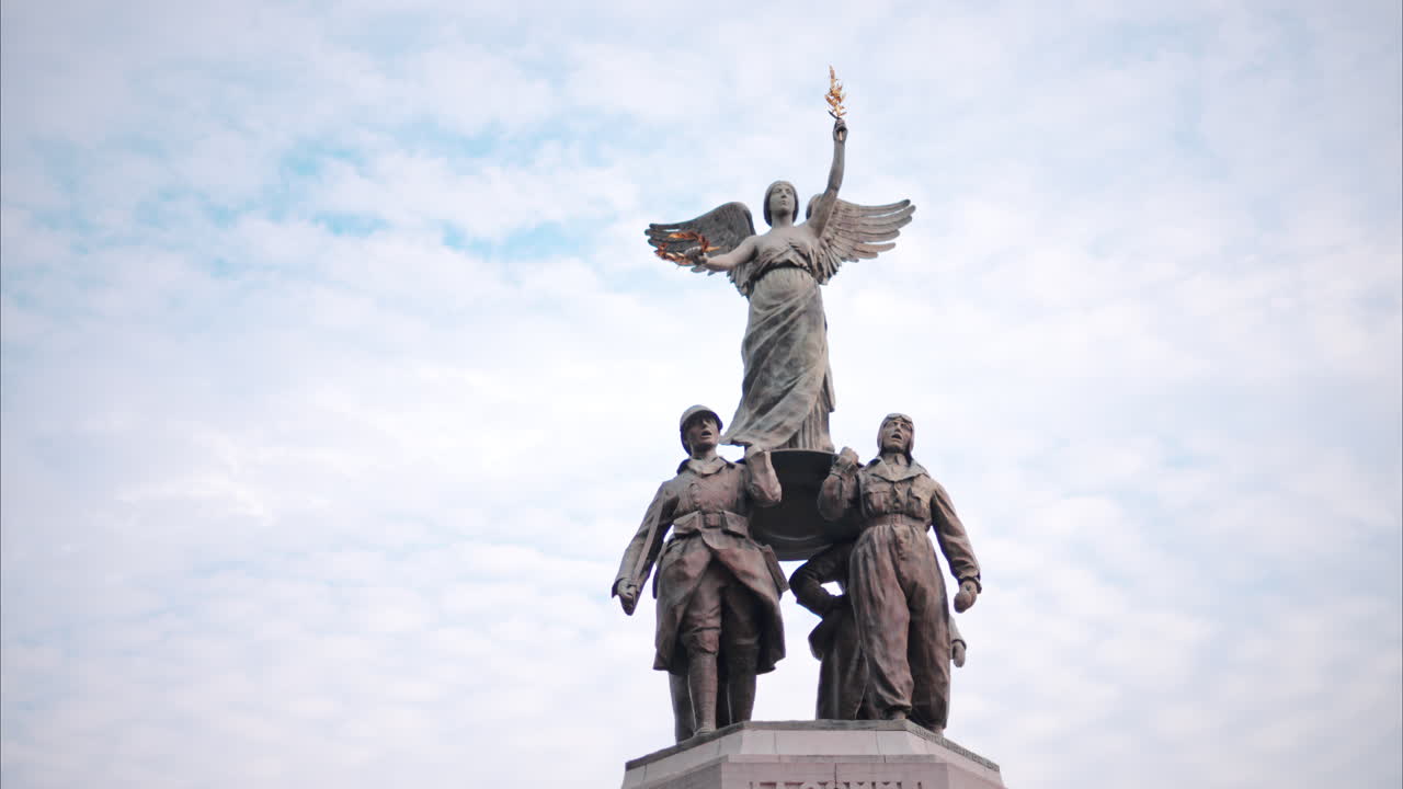 The Monument aux morts de Cannes in front of the Mairie de Cannes Town hall in France