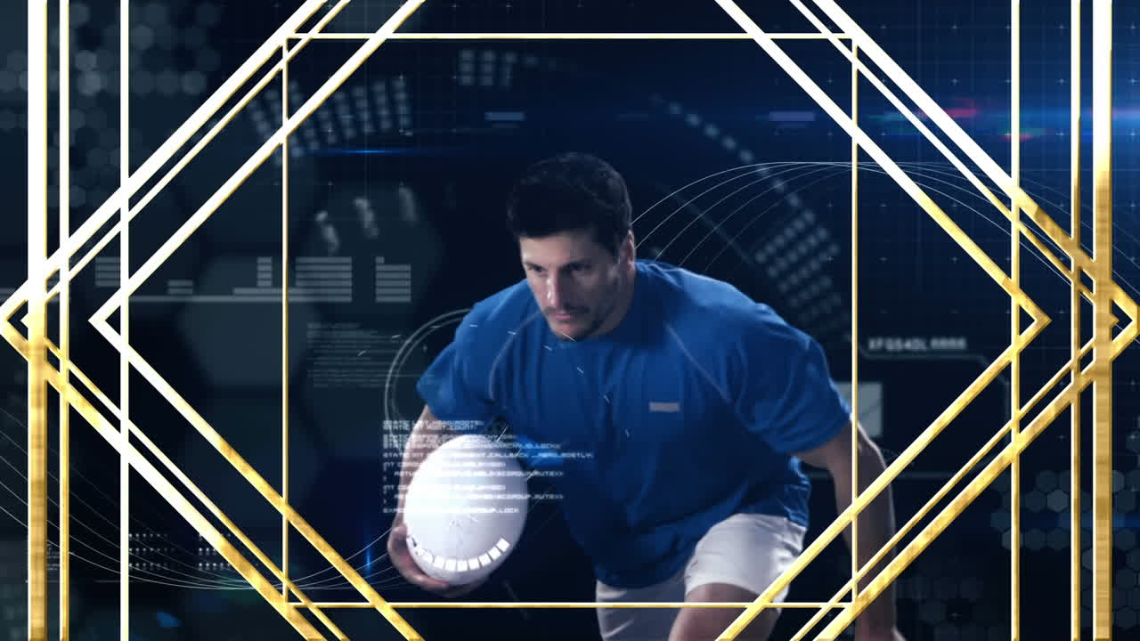 럭비 선수를 통한 연결 네트워크의 애니메이션