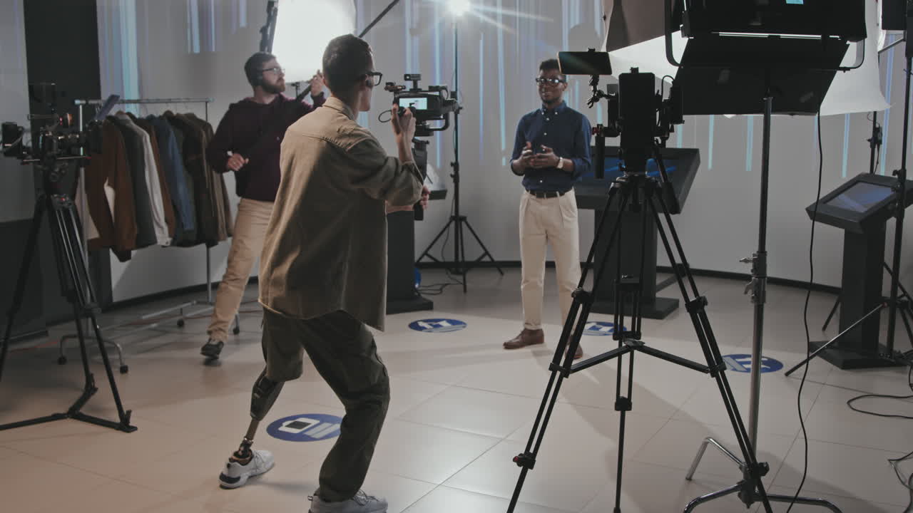 Backstage Of Video Shooting Process In Studio