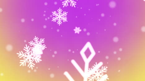 Falling-white-snowflakes-and-glitters-on-shiny-gradient