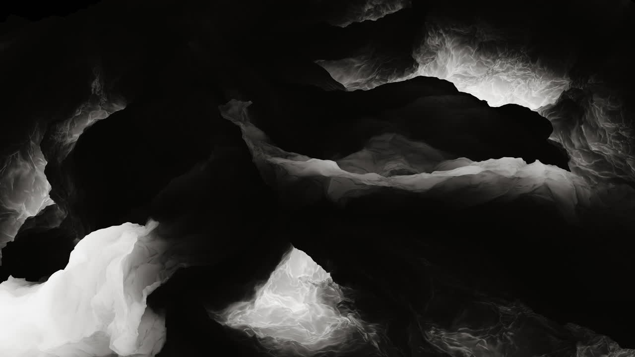 神秘的な白黒の波立つ雲が、抽象的な暗い自然のムードを生み出します。
