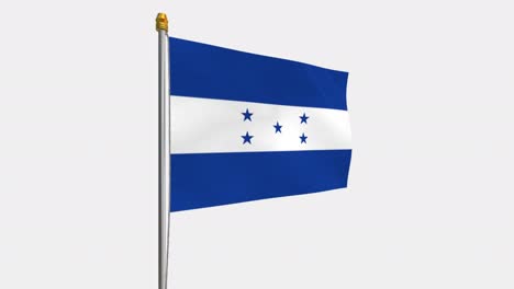 loop video of honduras flag  fluttering in the wind, slow motion video of 4k , with alpha channel