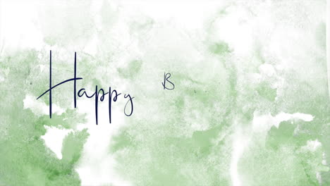 녹색 잉크로 생일 축하 카드