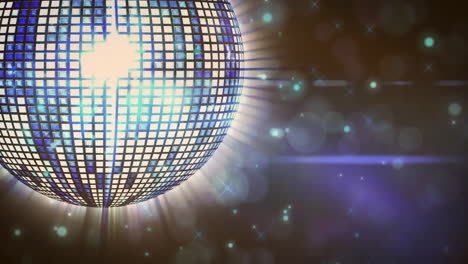 glowing lights on disco ball with bokeh background, creating festive atmosphere