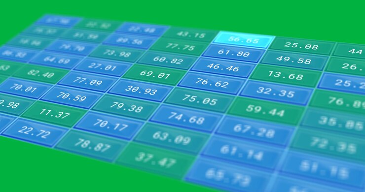 Animation of blue table with stock market over transparent background