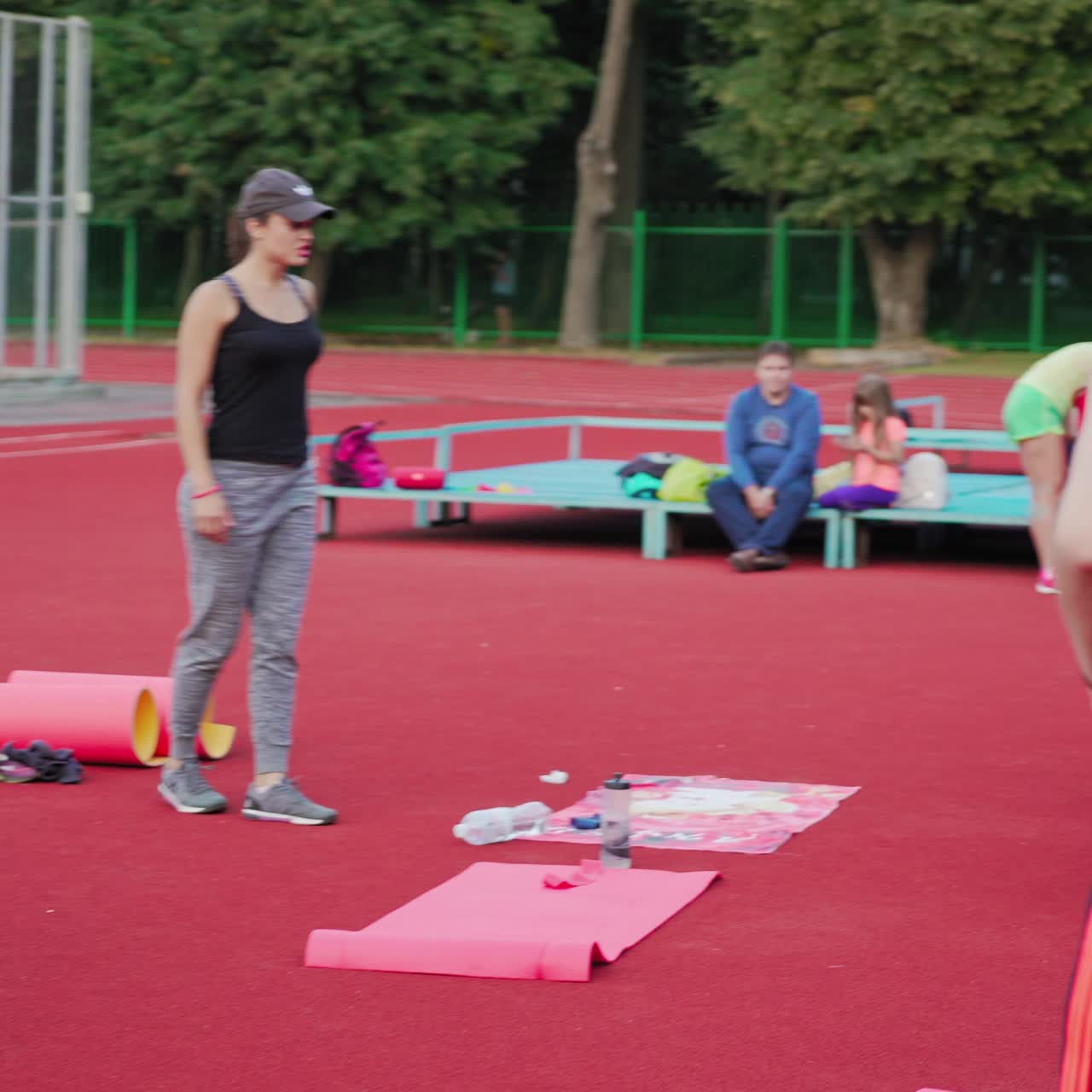 Group outdoors sport training