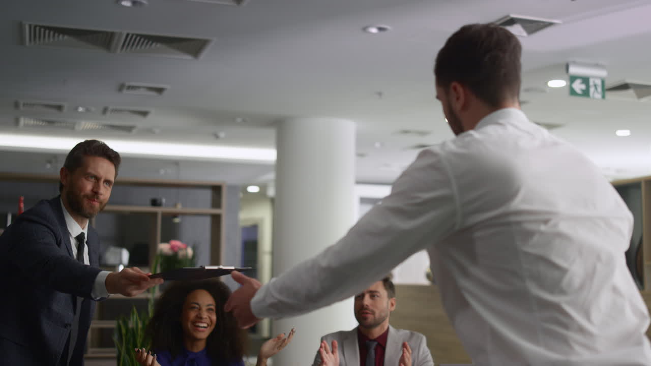 Corporate partners shaking hands