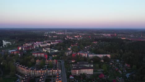 cityscape of valmiera city in latvia in high angle drone view