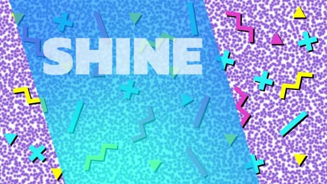 animation of shine text on colourful background