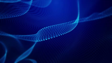 wireframe dinámica estructura de cuadrícula poligonal movimiento ondulado como ondas de malla azul abstracta red de ciencia, 4k uhd 3d video bucle de fondo diseño moderno