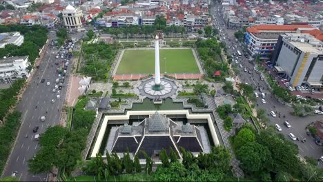 El-Monumento-A-Los-Héroes-Es-Un-Monumento-En-Surabaya,-Indonesia