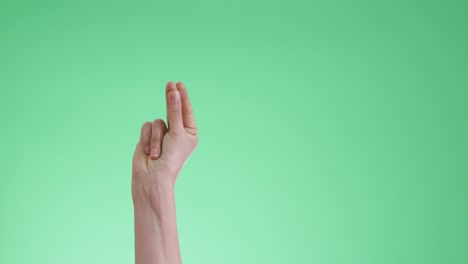 hands on chroma key background