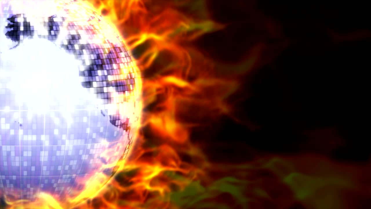 fondo de bola de discoteca de fuego, bucle