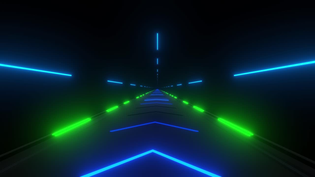Neon Glowing Tunnel Perspective