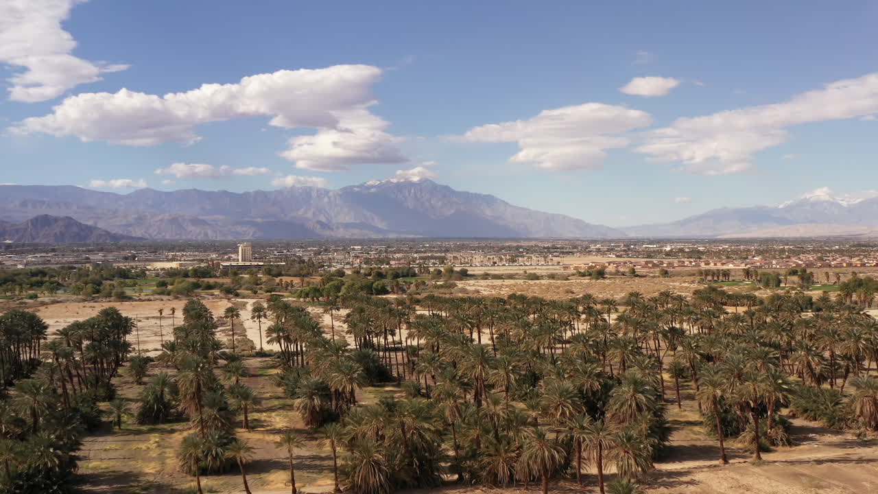 coachella valley, californien, omgivet af bjerge.