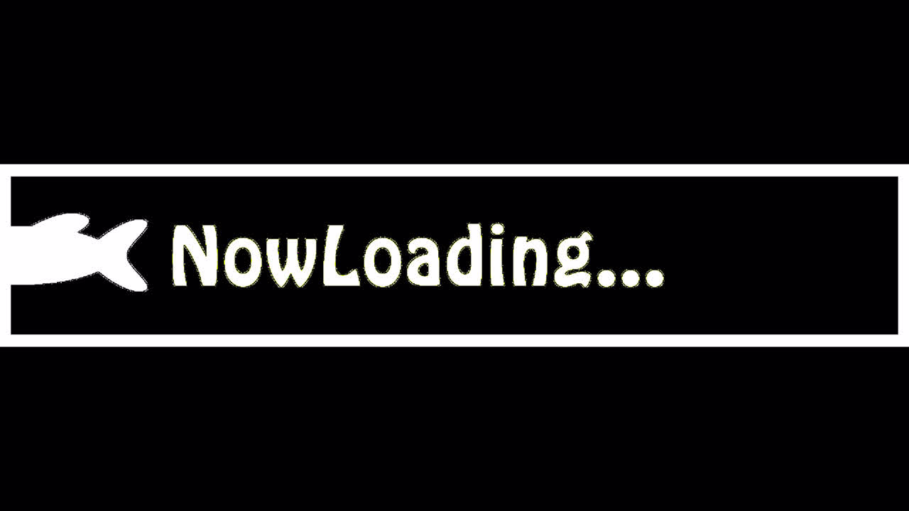 물고기 로딩 텍스트 애니메이션 1080p - 30fps - 알파 채널