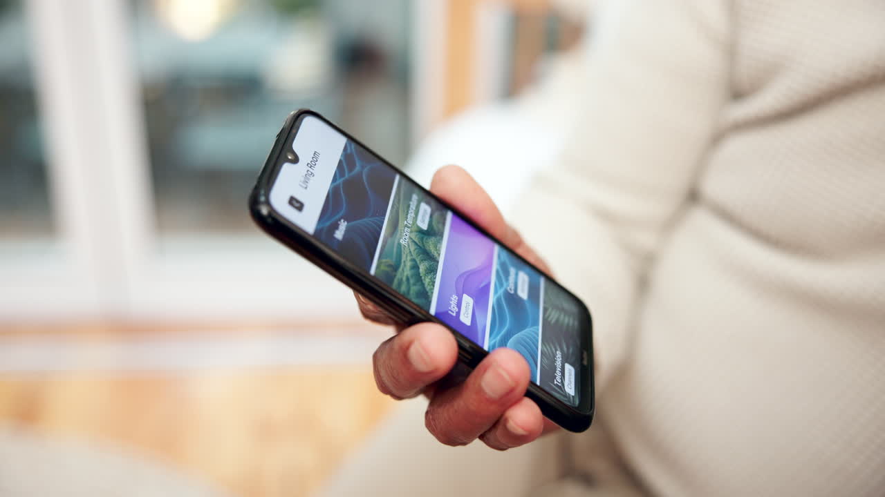 Smart Home Control App on Smartphone