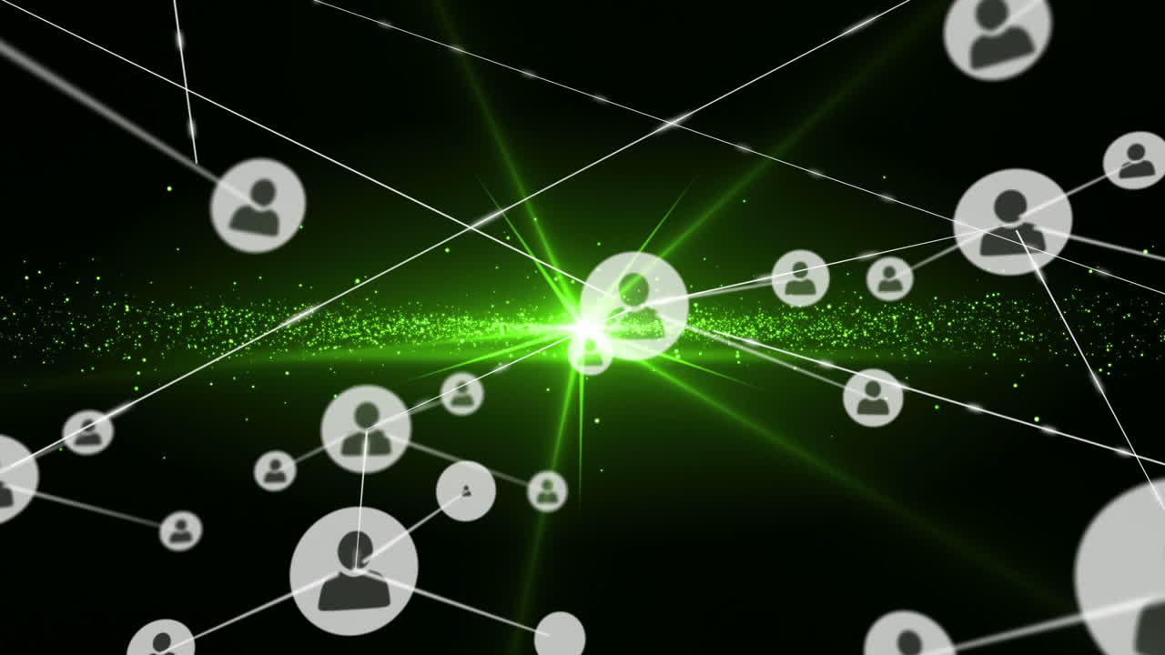 녹색 디지털 배경에서 움직이는 커 ⁇ 터