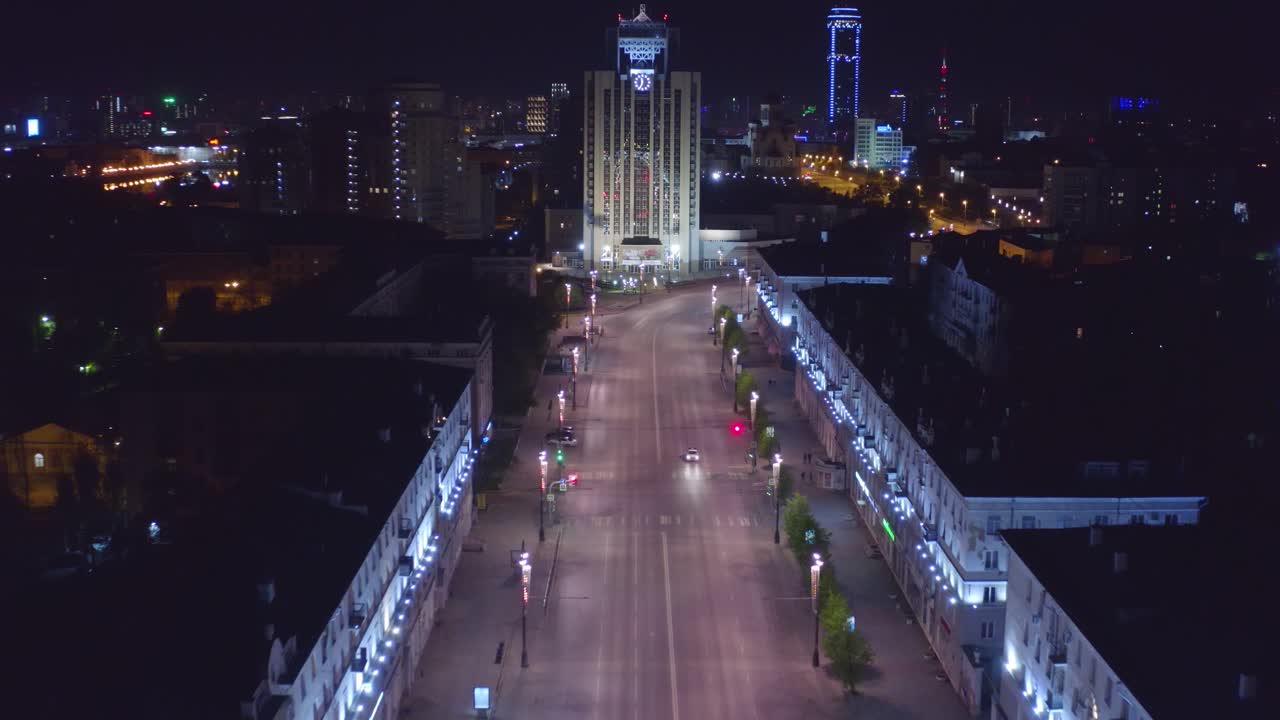 paisaje urbano nocturno vista aérea de un área urbana