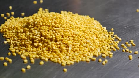 Pile-of-Yellow-Peel-Mung-Bean,-Close-Up-3