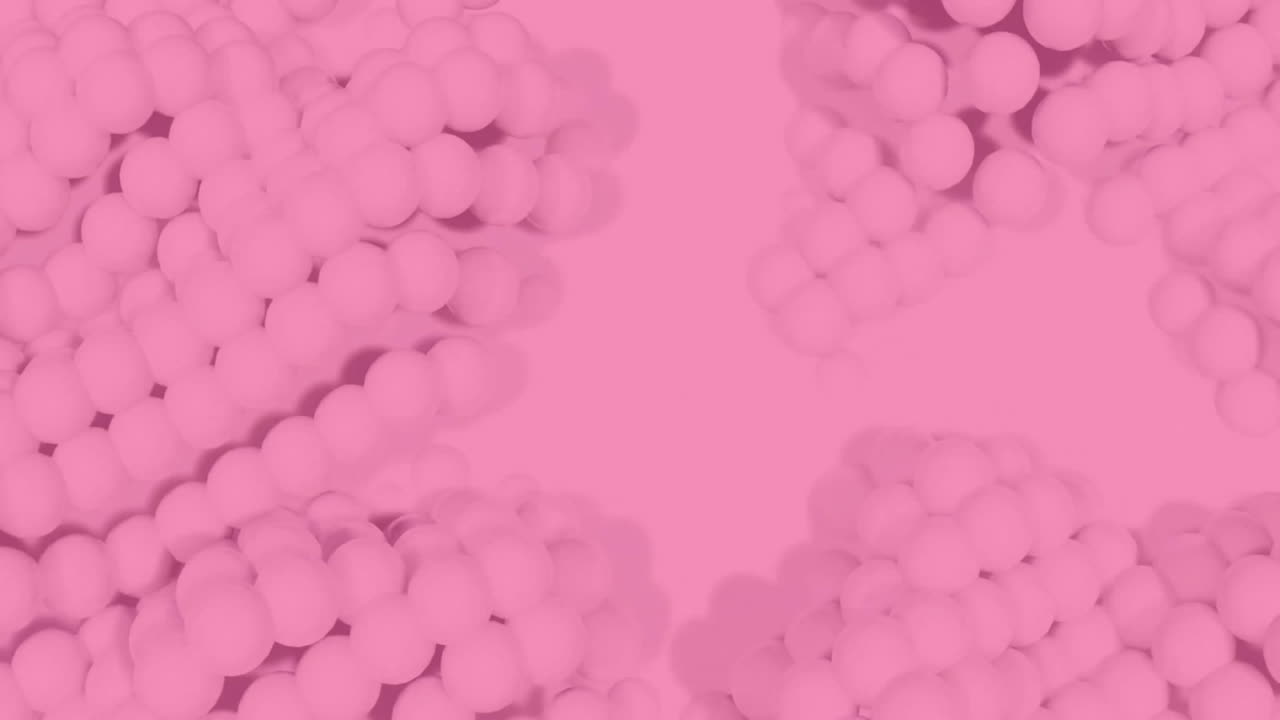 Animation of 3d balls pulsating on pink background
