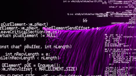 animazione dell'elaborazione dei dati sull'esplosione di tracce di luce viola