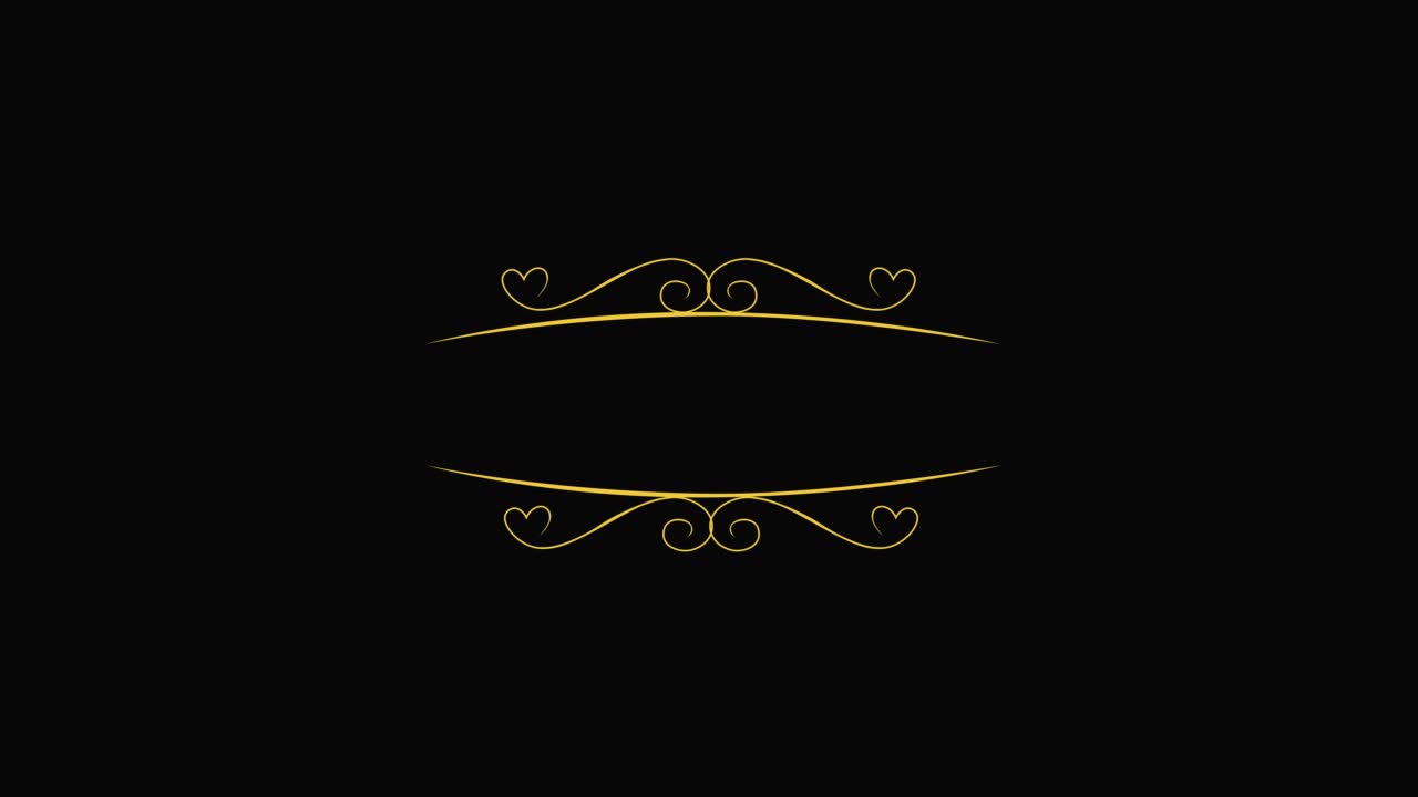 animated floral art Text Frame With alpha channel. Wedding titles