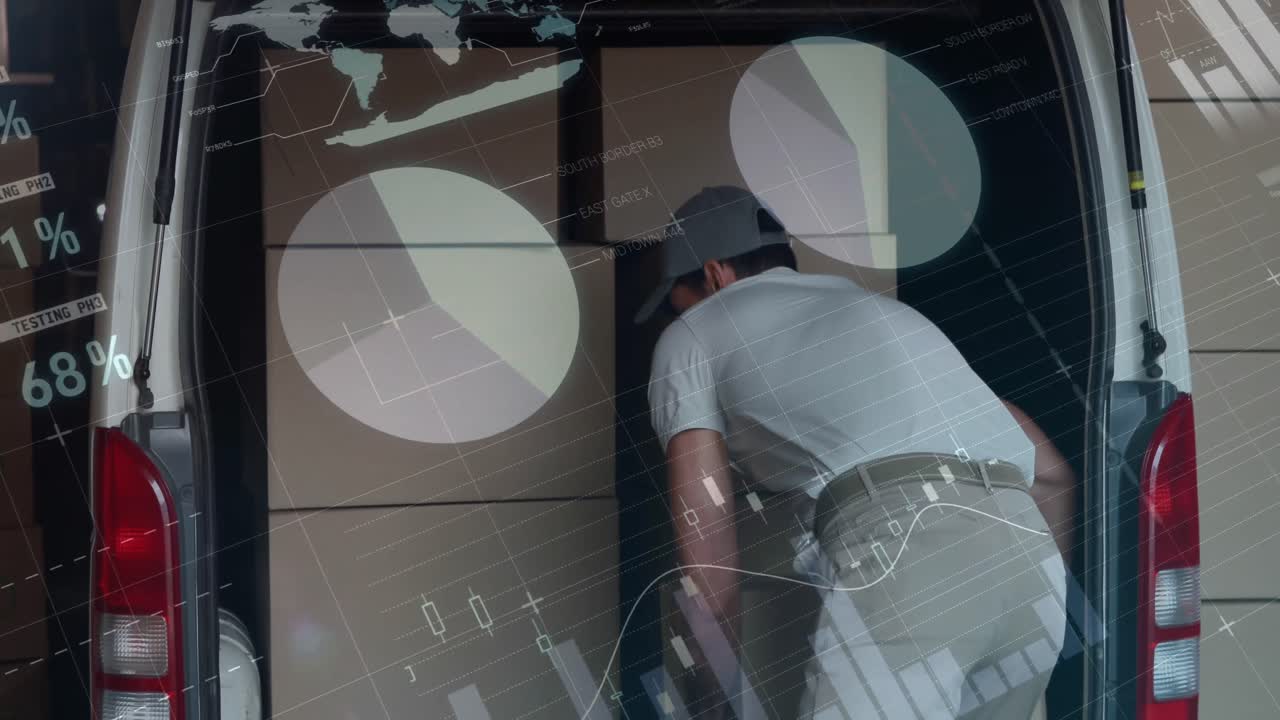 entregador descargando paquetes 4k