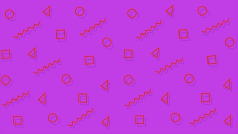4k formas geométricas multicolores patrón en el estilo retro, memphis de los años 80 y 90. fondo abstracto vintage animado.