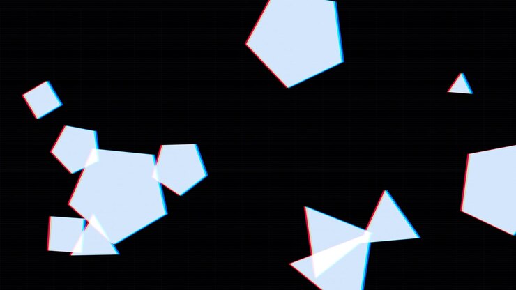 Abstract Geometric Shapes With Glitch Effect Animation