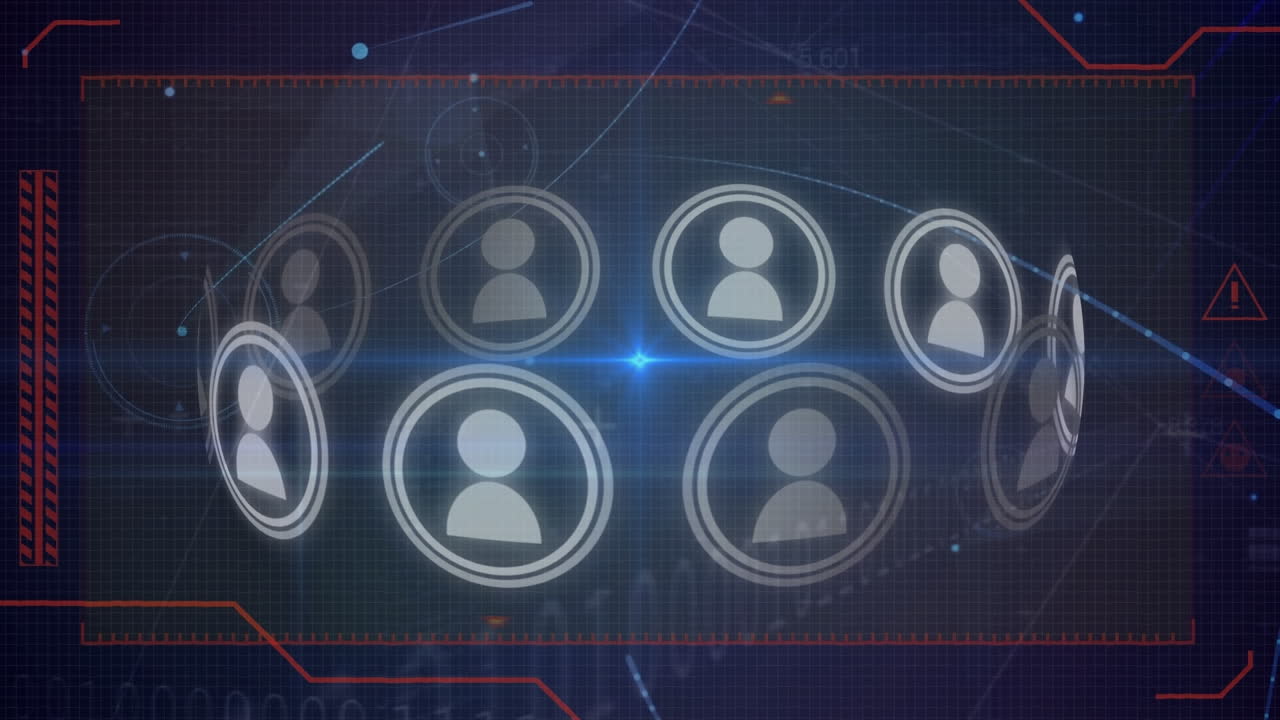 animación de iconos de medios sobre el procesamiento de datos