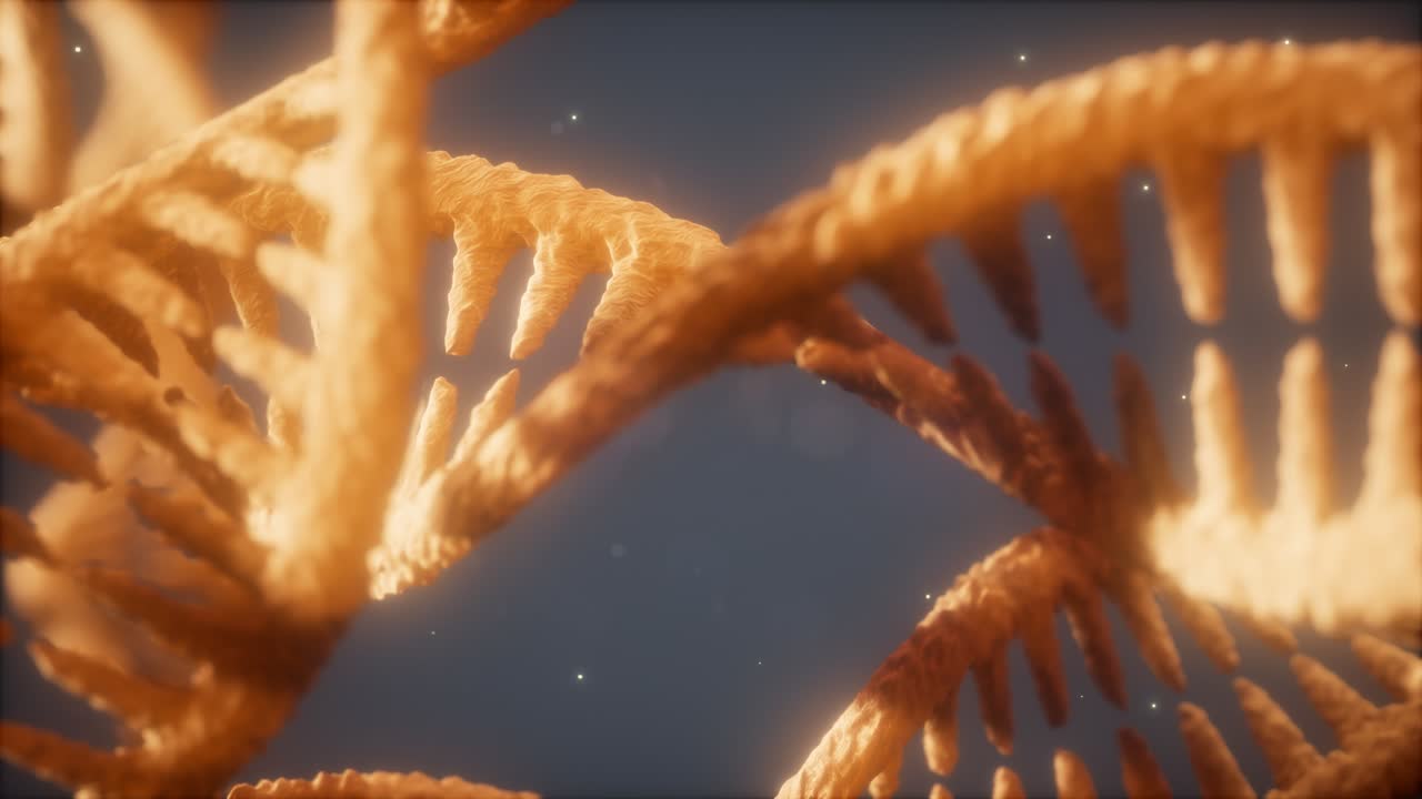 double helical structure of dna strand close-up animation