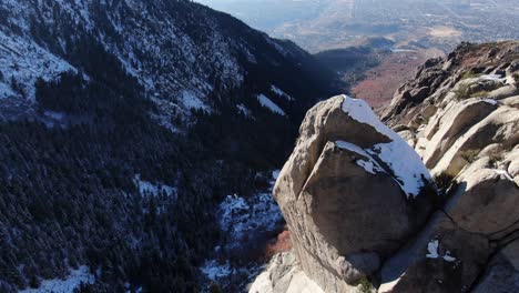 awesome drone flight, really close to the rocks on the bells canyon mountains in utah