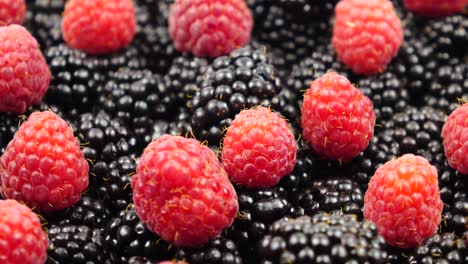 ripe raw berries of raspberry and blackberry, background