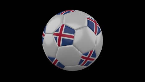 iceland flag on a ball rotates on a transparent background, alpha channel loop