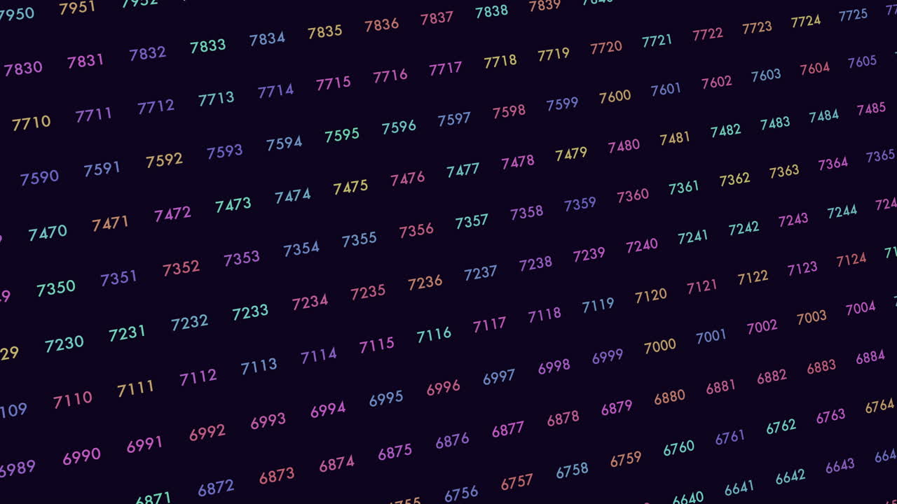 patrón de matriz con números de neón en el espacio negro