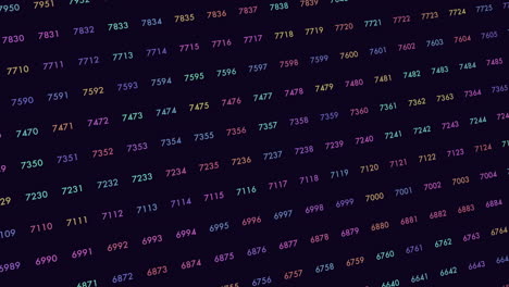 matrix pattern with neon numbers on black space