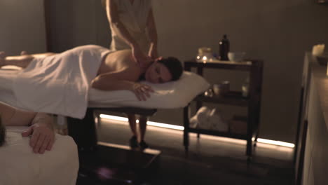 massage session in spa salon