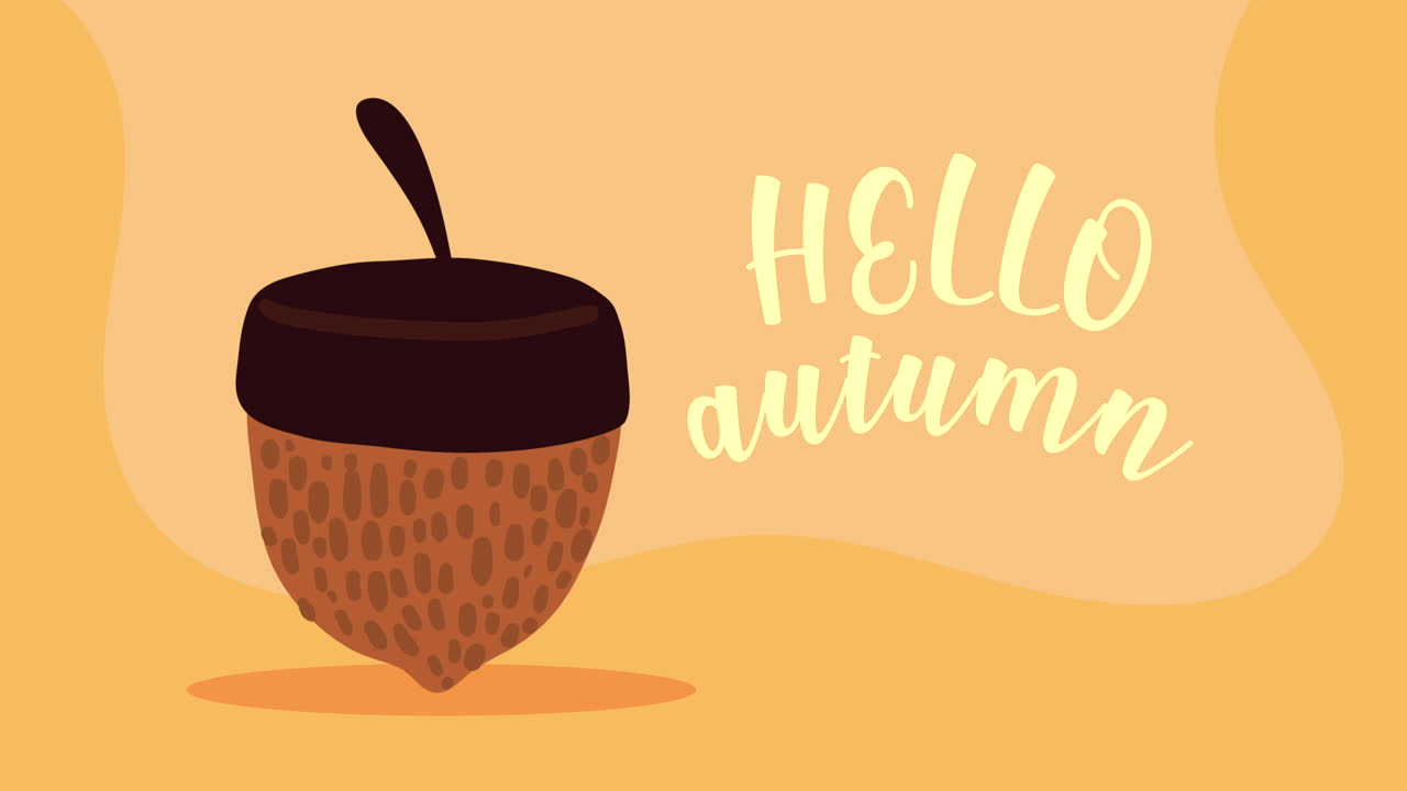 hello autumn lettering animation