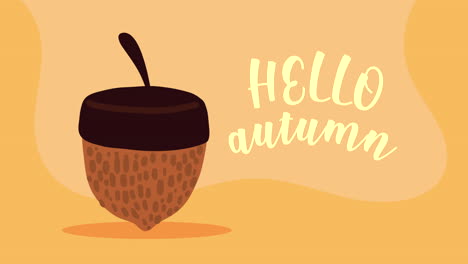 hola, animación de letras de otoño