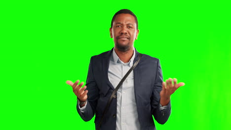 Thumbs-up,-business-and-excited-black-man-on-green