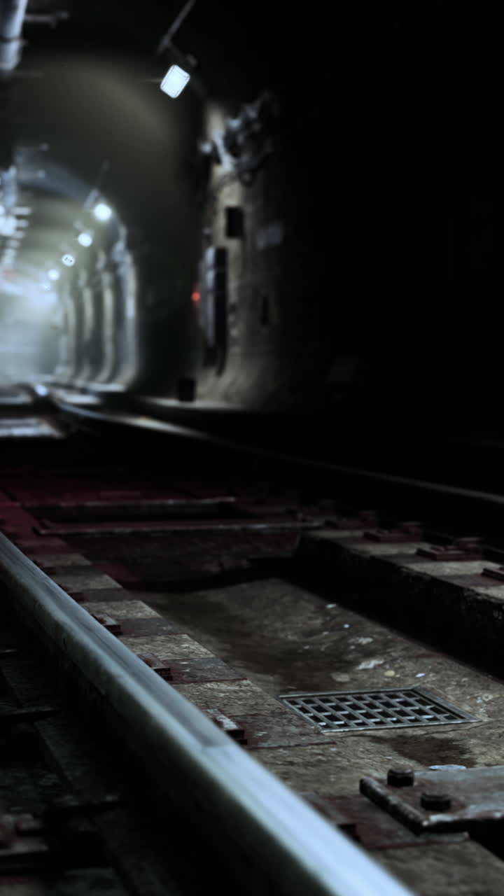 las vías del tren en un túnel oscuro