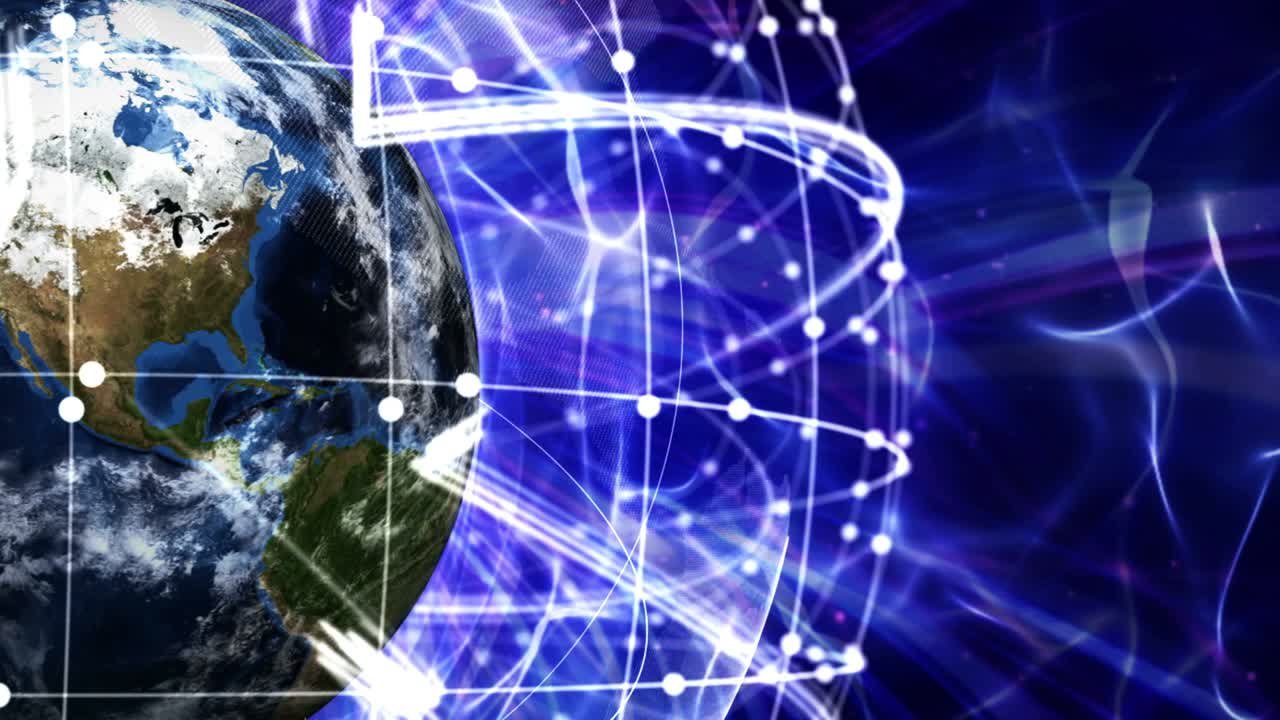 tierra, concepto de red de conexión, bucle